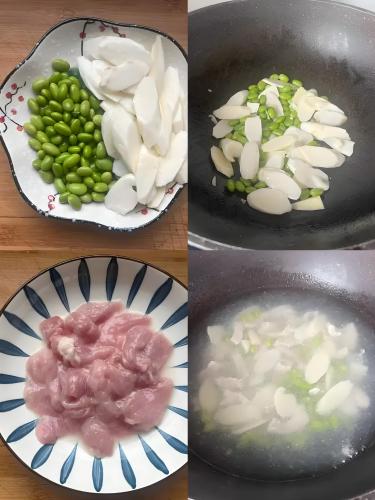 山藥毛豆肉片湯製作步驟